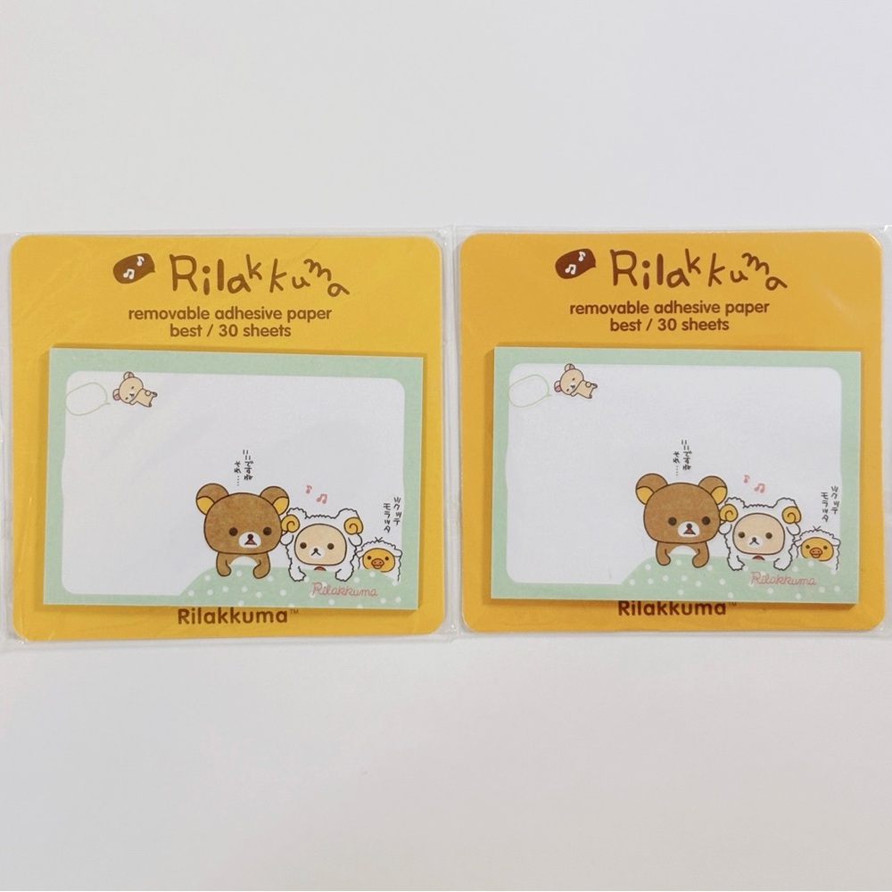 2/$12 San-X Rilakkuma Removable Adhesive Paper Set 30 Sheets Cute Kawaii
